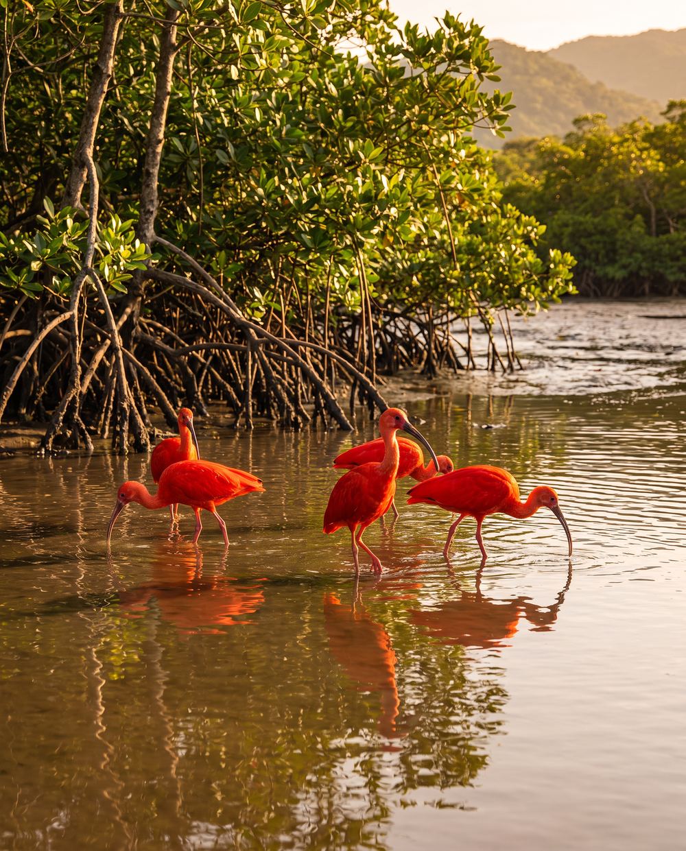 Guarás, a ave símbolo da Baía de Guaratuba, no mangue